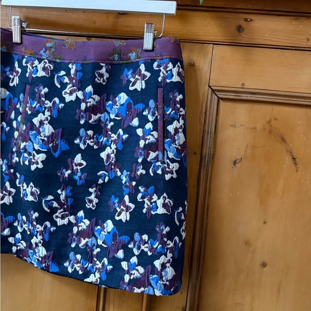 Anthropologie Maeve Cardana brocade floral mini A-line skirt EUC - Picture 3 of 8